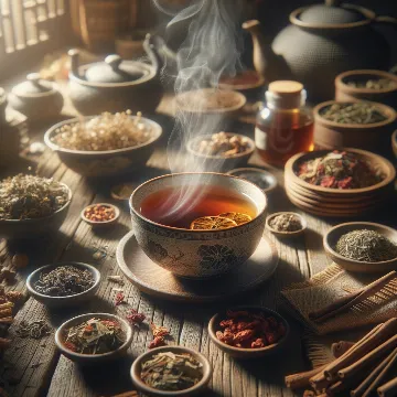 A soothing cup of herbal tea, representing traditional Chinese medicine practices